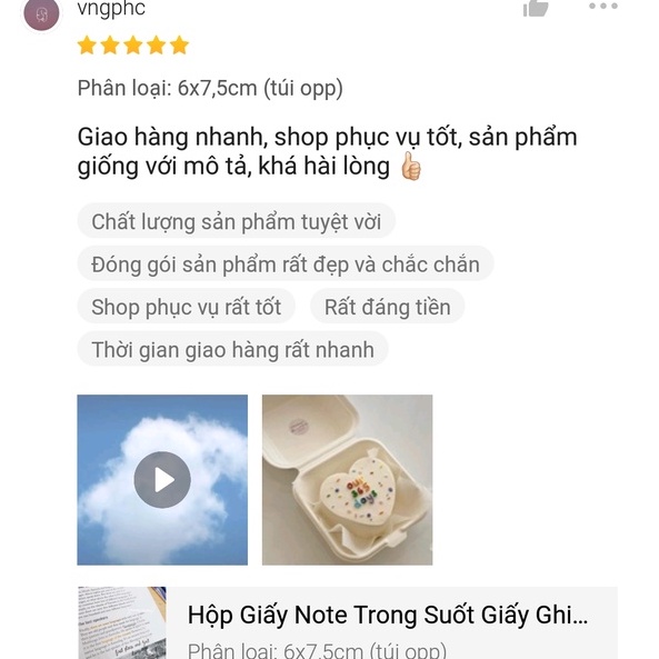 Hộp 50 tờ giấy Note trong suốt giấy ghi chú tiện lợi