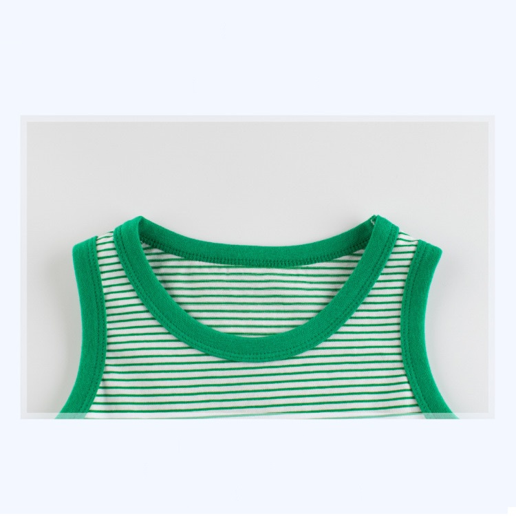 Áo ba lỗ bé trai sát nách bé gái chất cotton họa tiết kẻ sọc trẻ em từ 1 đến 8 tuổi BigKids