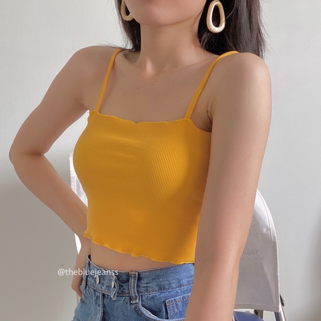 Áo 2 dây cuốn biên vải cotton mịn - Ảnh thật kèm clip | BigBuy360 - bigbuy360.vn