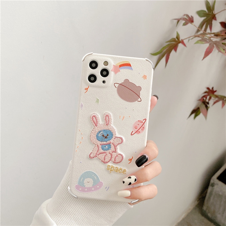 Ốp lưng iphone thêu thỏ vũ trụ 5/5s/6/6plus/6s/6splus/7/7plus/8/8plus/x/xr/xs/11/12/pro/max/plus/promax -Awifi Case X5-3