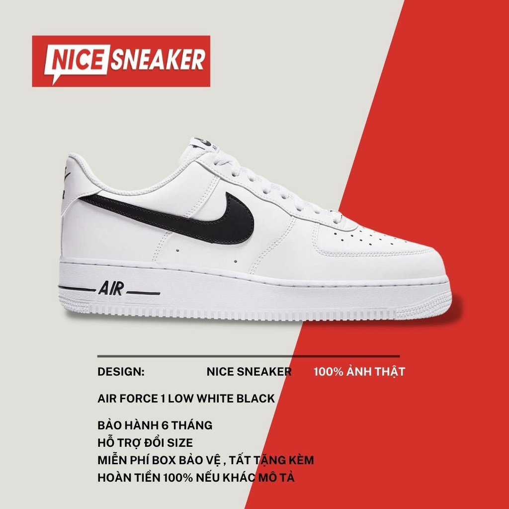 Giày Nike Air Force 1 Low White Black ( Trắng/đen ) - Phiên bản 1:1 chuẩn | Nice Sneaker .