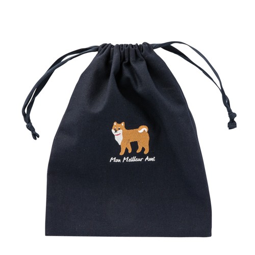 Túi Dây Rút ARTBOX Màu Đen Hình Shiba Xinh Xắn