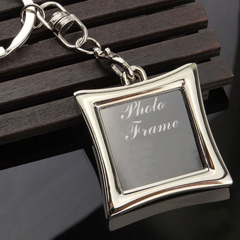 Móc Khóa Khung Ảnh / Trái Tim / Vuông / Tròn Mini Sáng Tạo