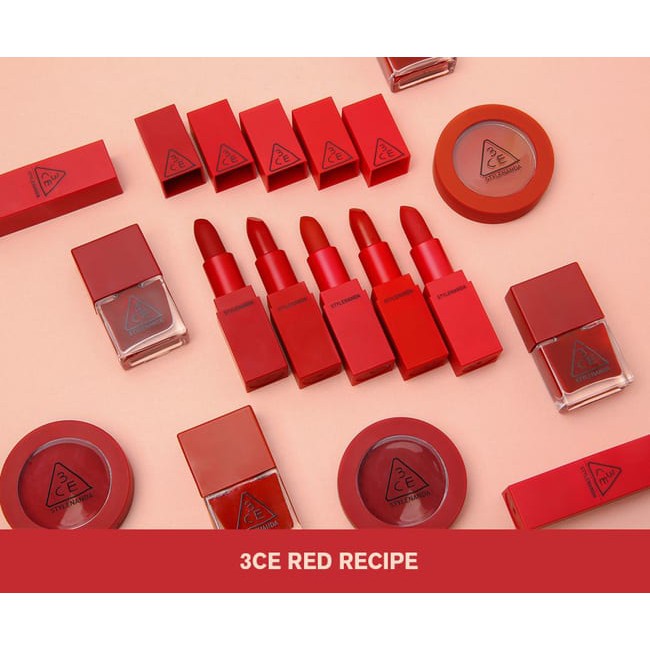 Son Thỏi Lì 3CE Red Recipe Mini