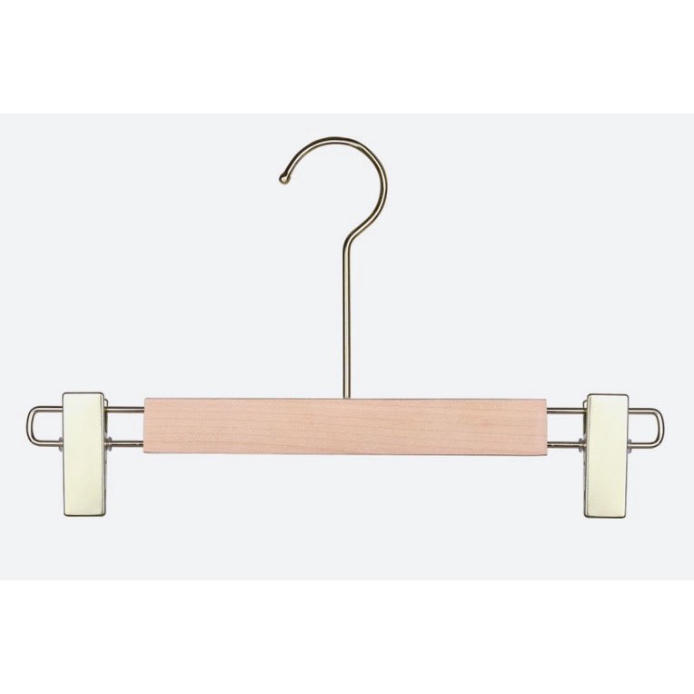 Móc Kẹp Gỗ Không Sơn Đầu Kẹp Vàng Đầu Móc Xi Mạ Vàng 32cm