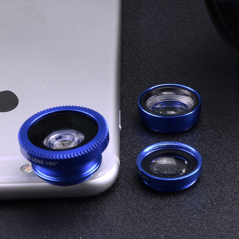 Ống Kính Fisheye Góc Rộng 3 Trong 1 Cho Iphone Samsung