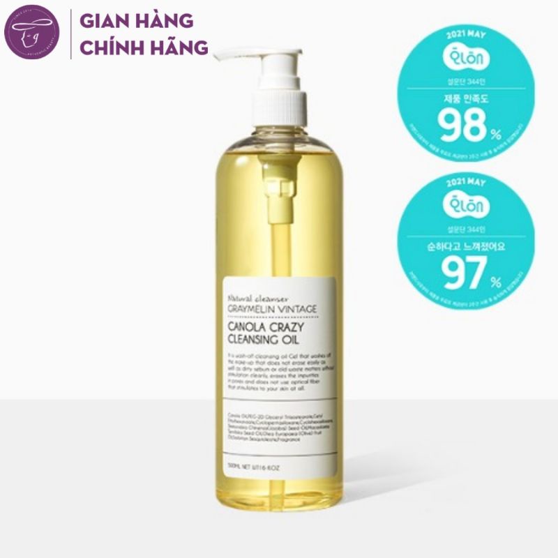 Dầu tẩy trang hoa cải Graymelin Vintage Canola Crazy Cleansing Oil