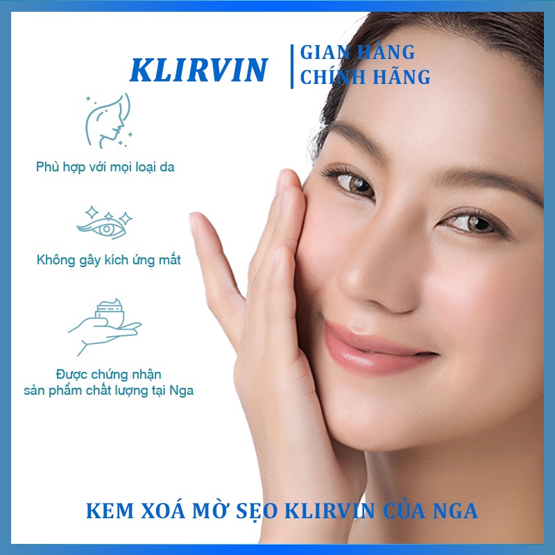 Kem Mờ Sẹo Klirvin Nga - Xoá Mờ Thâm, Sẹo Lồi, Sẹo Lõm Rạn Da - 25g