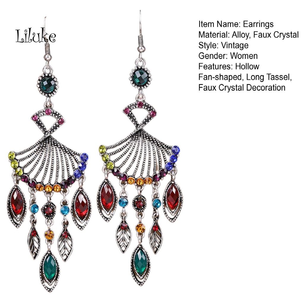 1 Đôi Bông Tai Hình Quạt Phong Cách Bohemian Thời Trang