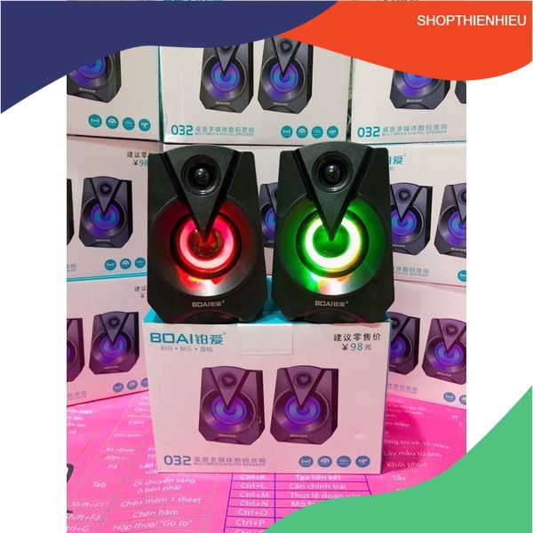 Bộ Loa Vi Tính Cao Cấp 032 Loa Máy Tính PC Laptop Mini Đèn Led Đổi Màu Cực Chất STH