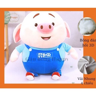 Gấu bông heo tick tok , heo mặc yếm size 50cm dễ thương chất vải miniso 4 chiều