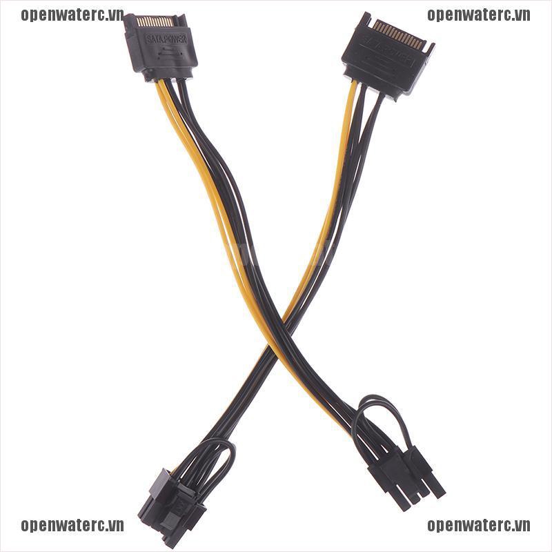 Cáp chuyển đổi OPC SATA 15pin sang 8pin (6 + 2) PCI-E dài 20cm