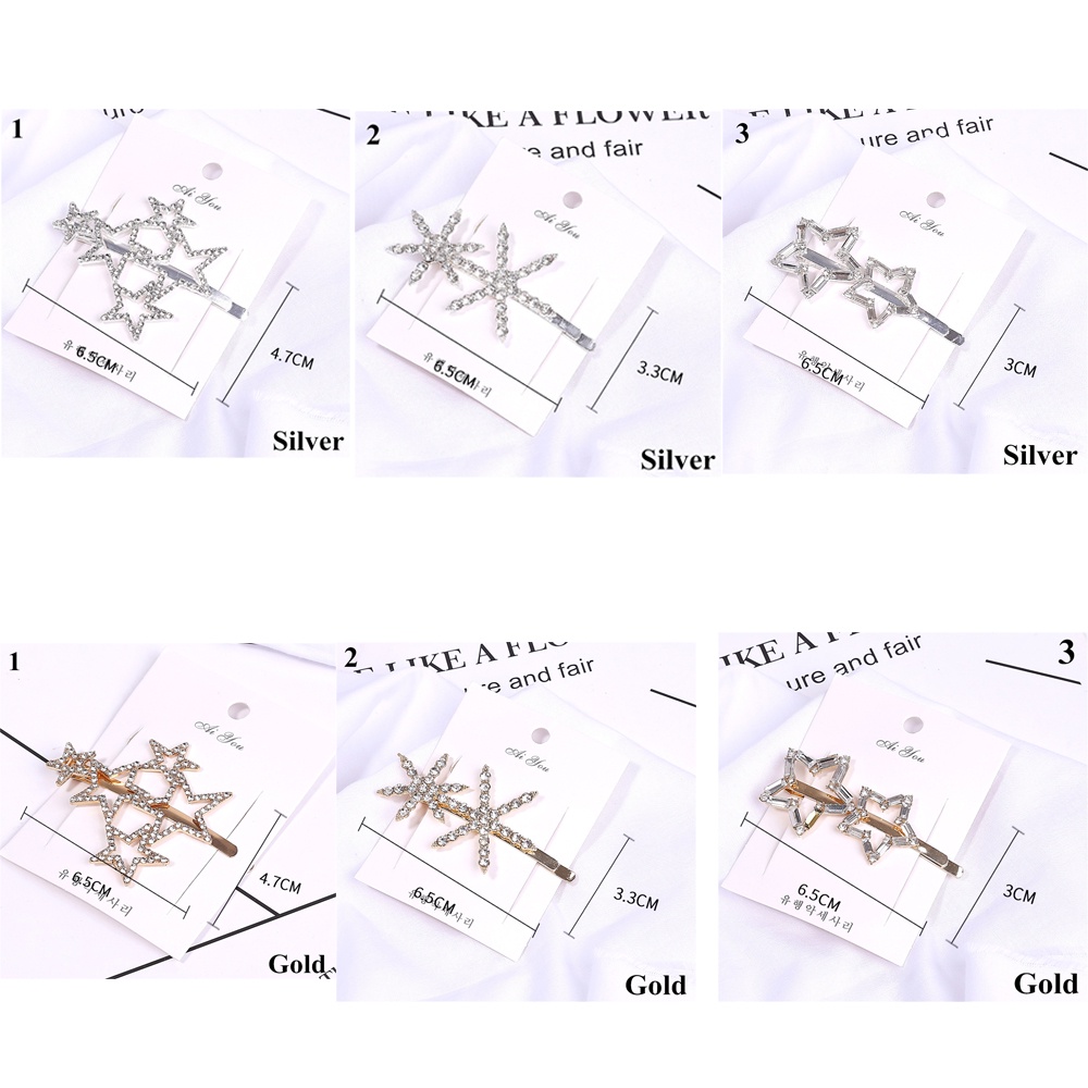 Kẹp Tóc Hình Ngôi Sao Bằng Kim Loại Lấp Lánh Thời Trang Cho Nữ