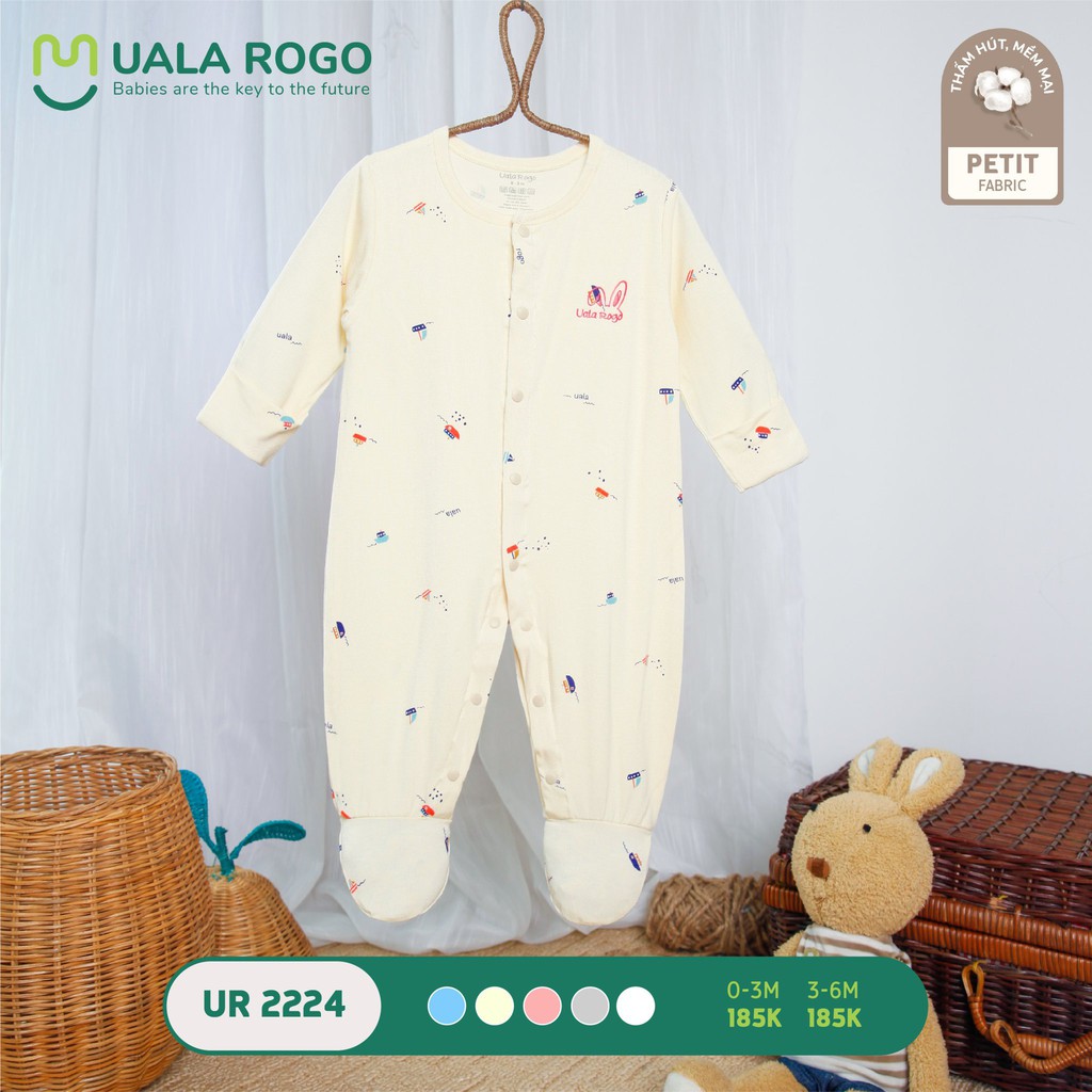 UR2224 Body dài tay cài giữa liền tất Uala Rogo chất petit