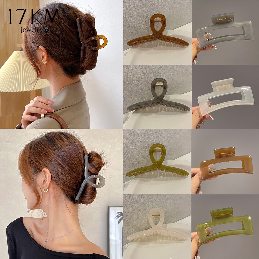 Kẹp tóc càng cua 17KM bằng nhựa nhiều màu sắc xinh xắn thời trang