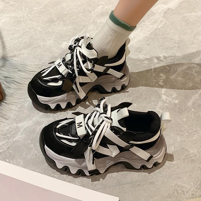 Giày Sneaker Đế Dày Tăng Chiều Cao Thời Trang Mùa Thu 2022 Phong Cách Đường Phố Châu Âu Cho Nữ
