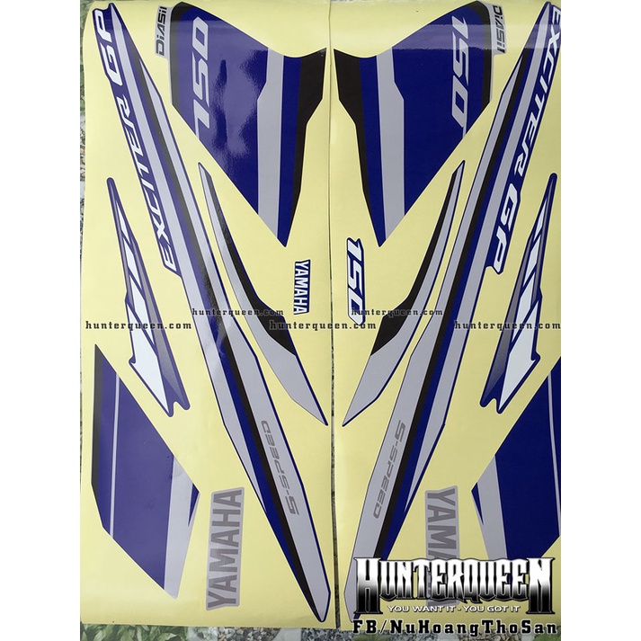 Tem in UV dán xe Exciter 150. Tem GP 2016. Decal cao cấp kích thước chuẩn