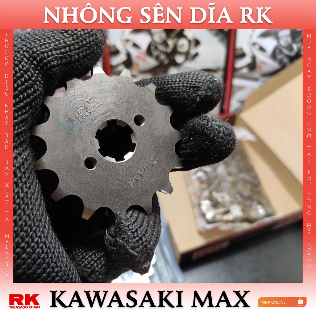 Nhông sên dĩa RK xe Kawasaki Max thương hiệu Nhật Bản