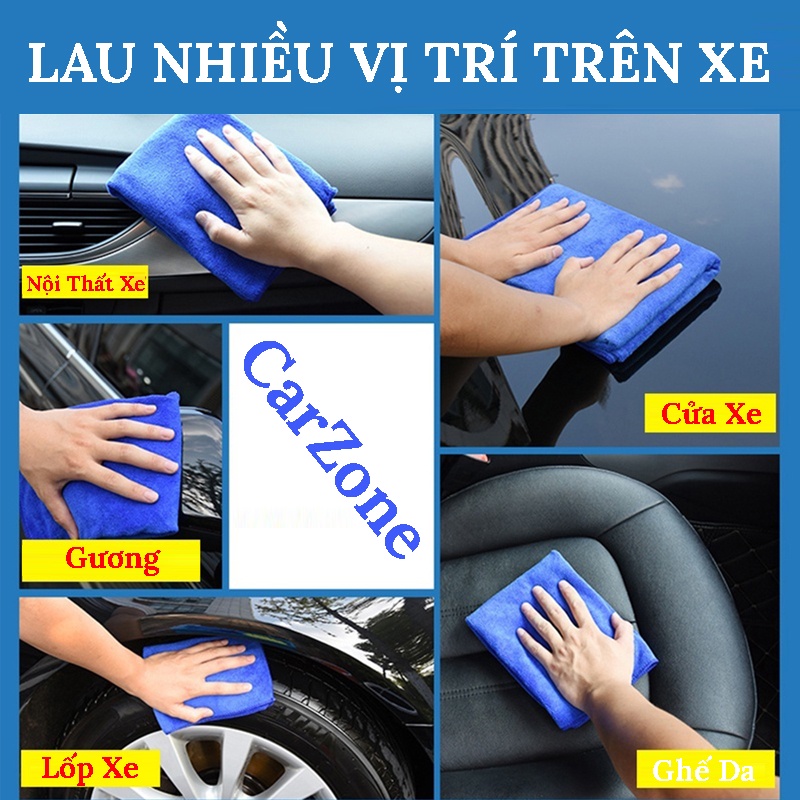 Khăn Lau Xe Hơi Microfiber VERSION 3 Siêu Thấm Hút - Khổ Lớn Kích Thước 60X160CM  (KHĂN TO) - CarZone