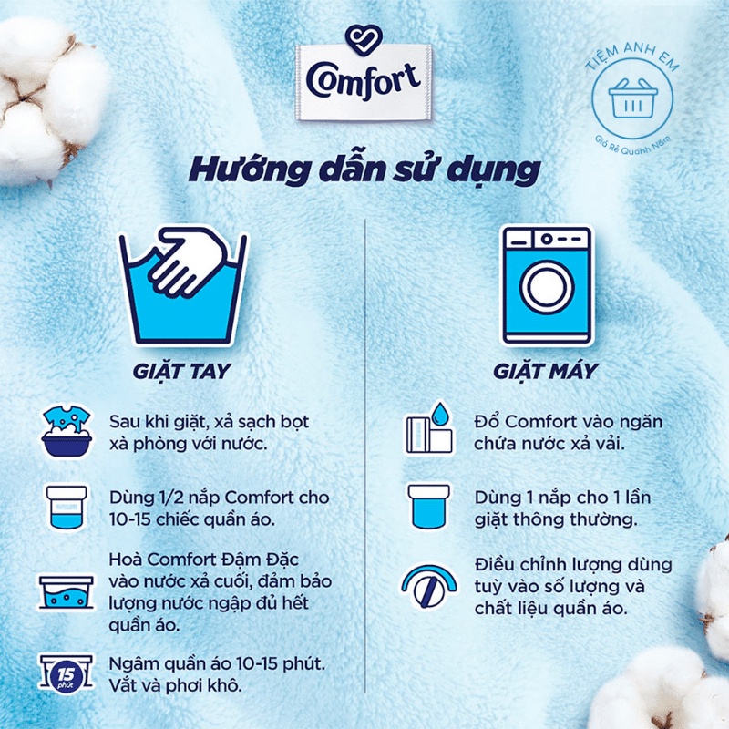 Dây Nước xả vải Comfort   - Cho Da Nhạy Cảm, Bella, Sophia, Nắng Mai, Ban Mai
