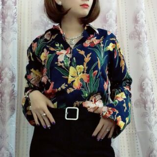 Sơmi lụa hoa 3d cao cấp