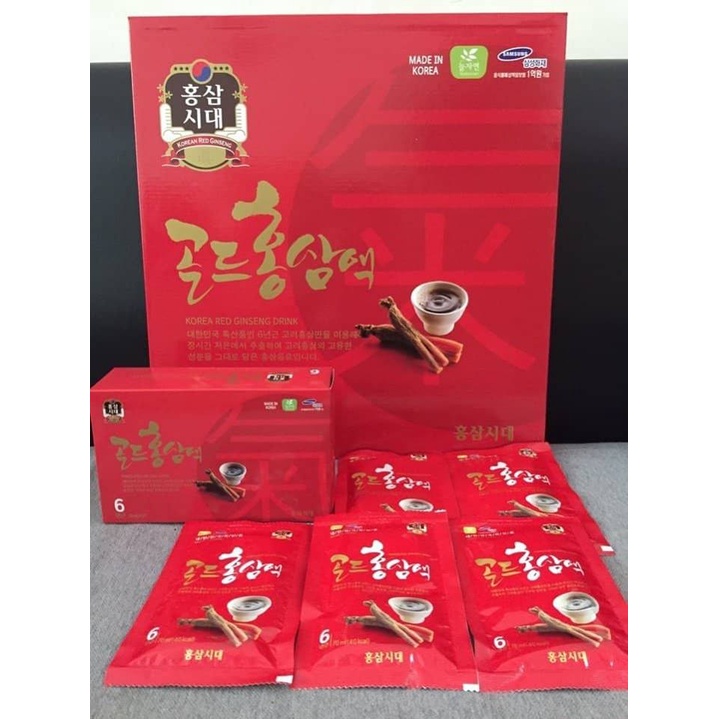 Korea Red Ginseng Drink Sobek - Nước Hồng Sâm 6 Năm Hàn Quốc (Full Hộp - 30 Gói)
