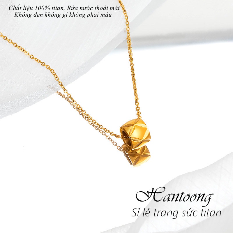 Dây chuyền nữ titan không gỉ mạ vàng 18k thiết kế thời trang thanh lịch mẫu mới 2022