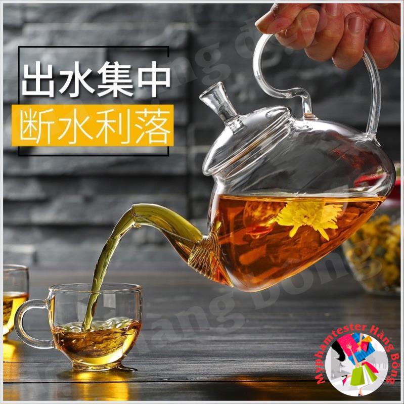 (HÀNG ĐẸP) Ấm trà thuỷ tinh lọc lò xo dung tích 600ml