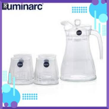 [HÀNG CHẤT LƯỢNG]  Bộ Bình Thủy Tinh Luminarc Bucolique 5 Món P5362  ( 01 Bình + 04 Ly Thủy Tinh )