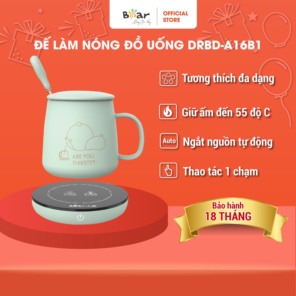Đế Làm Nóng Đồ Uống Bear Hầm Sữa, Đồ Uống Cho Cả Gia Đình Bảo Hành Chính Hãng 18 tháng DRBD-A16B1
