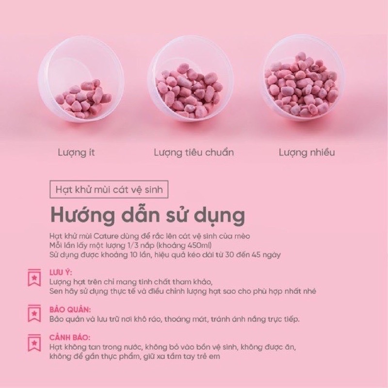 Hạt khử mùi cát vệ sinh cho mèo Cature túi 45ml
