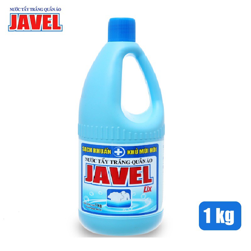 Nước tẩy trắng quần áo Javel Lix 1Kg - Sạch khuẩn, Khử mùi hôi - JL100