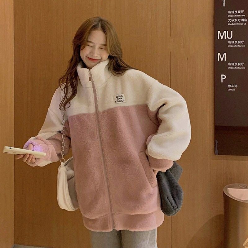 Áo Khoác Lông Logo JEONG Phối Màu | BigBuy360 - bigbuy360.vn