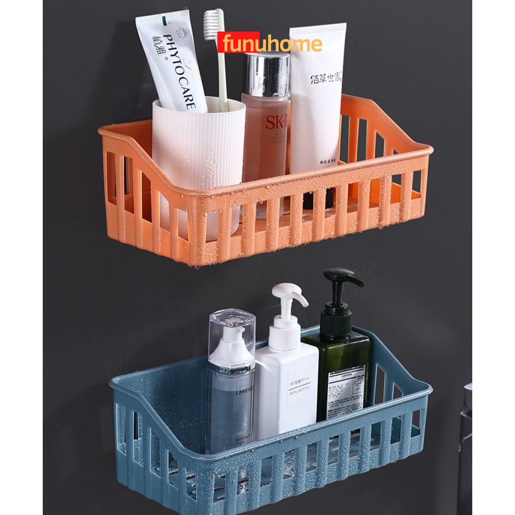 Kệ nhà tắm chất liệu nhựa cao cấp - Kệ dán tường đựng đồ nhà tắm, đồ bếp, nhà vệ sinh tiện lợi