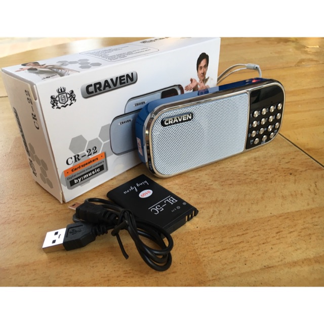 ☃Đài nghe nhạc đa năng ,FM, USB, Thẻ nhớ Craven CR-22.
