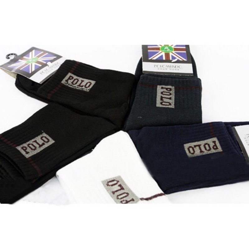 Tất/vớ nam cổ cao polo loại dày êm chân thoáng khí