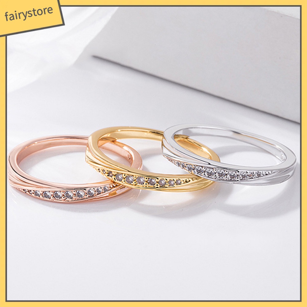 Nhẫn Đính Hôn Đính Đá Nhân Tạo Thời Trang Dành Cho Nữ