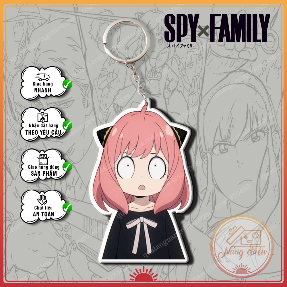 Móc khóa Anya Forger, Dày In Sắc Nét 2 Mặt với vô vàn biểu cảm Anime Spy X Family ☘️Quà Tặng Nắng Chiều☘️