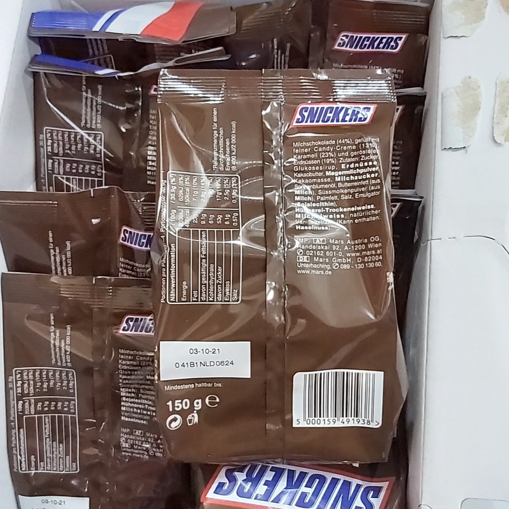 Socola Snickers Miniatures 150g Đức - Date T12/2021