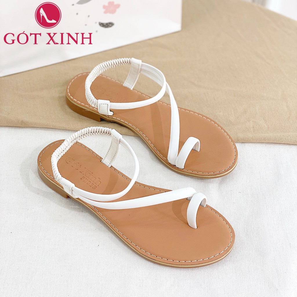 Giày sandal nữ GÓT XINH SD13 Da Mềm Xỏ Ngón