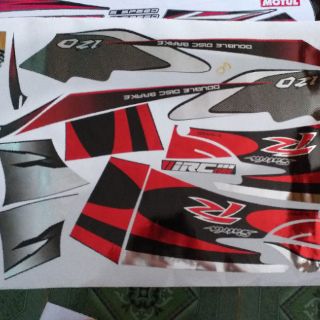 Tem rời crom satria 120R đỏ đen