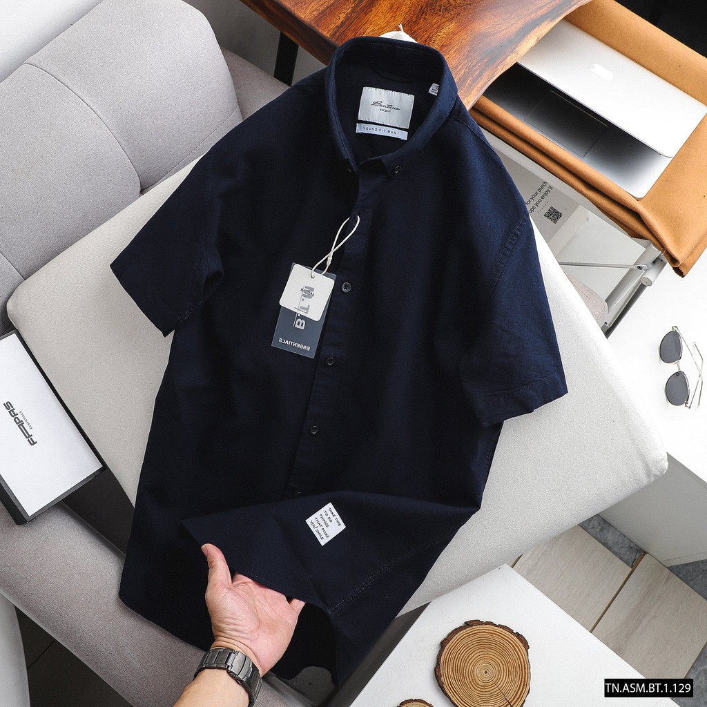 Aó sơ mi cộc tay nam BENTINO hàng VNXK vải oxford cao cấp thoáng mát, thấm hút,form slim | BigBuy360 - bigbuy360.vn