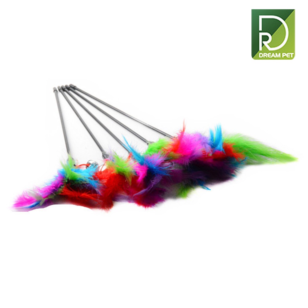 Đồ chơi cần câu mèo gắn lông vũ - Dreampet - Cần câu giải trí cho mèo
