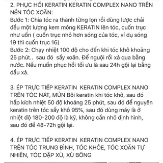 Keratin Complex Nano Phục Hồi Tóc 1000ml