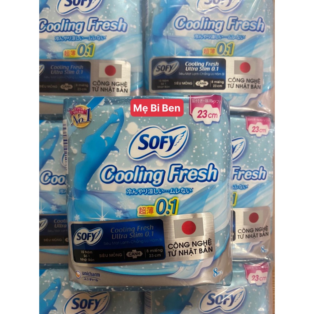 [Chính Hãng] Lốc 6 gói Băng vệ sinh Sofy Cooling Fresh siêu mỏng cánh 23cm gói/8 miếng