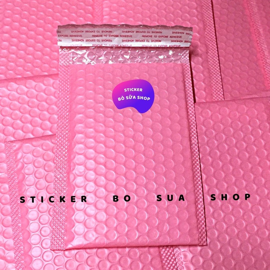 Set 5 túi bóng khí gói hàng chống sốc màu hồng phim laser cực xinh đóng gói chuyên nghiệp sang bền đẹp stickerbosuashop