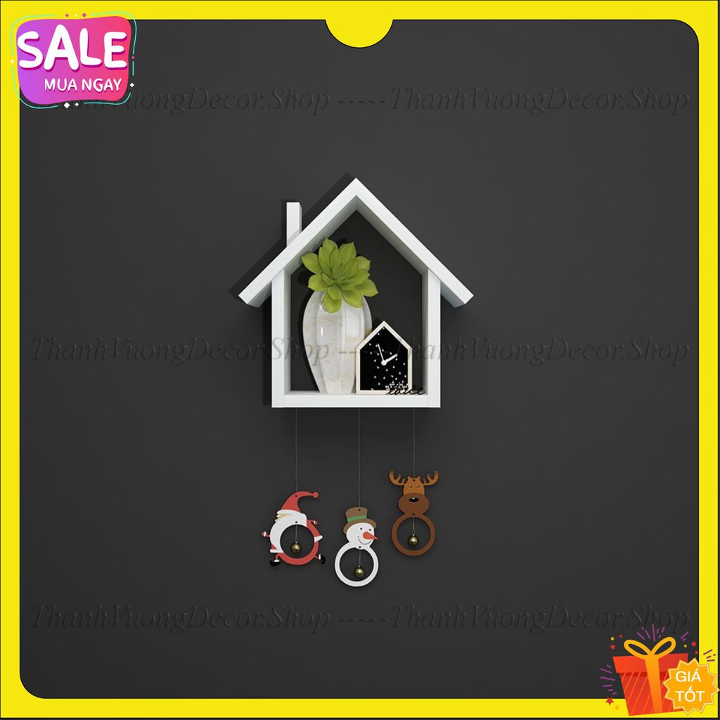 Kệ trang trí treo tường hình ngôi nhà xinh xắn-Gỗ công nghiệp nhập khẩu đảm bảo uy tín chất lượng+Tặng phụ kiện lắp đặt