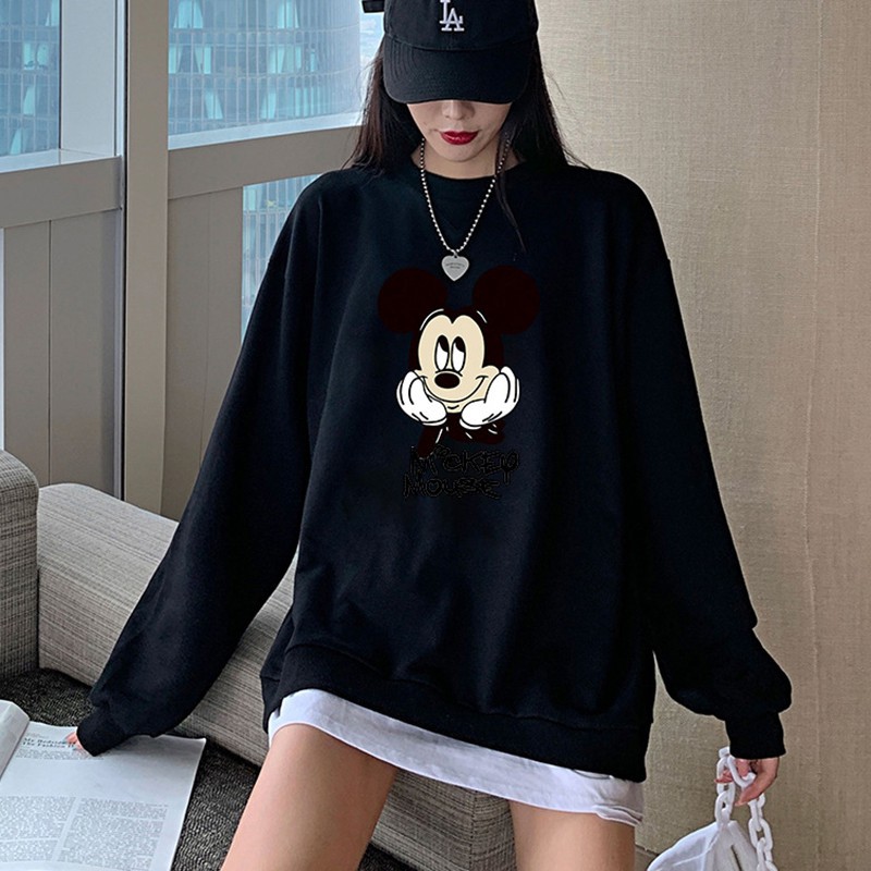 Áo Hoodies Tay Dài Hoạ Tiết Chuột Mickey Cho Nam Và Nữ