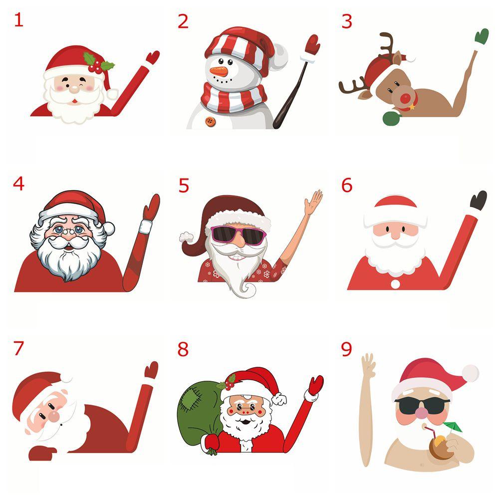 Miếng Đề Can PVC In Hình Ông Già Noel / Người Tuyết / Nai Sừng Tấm Trang Trí Cửa Sổ Sau Xe Hơi