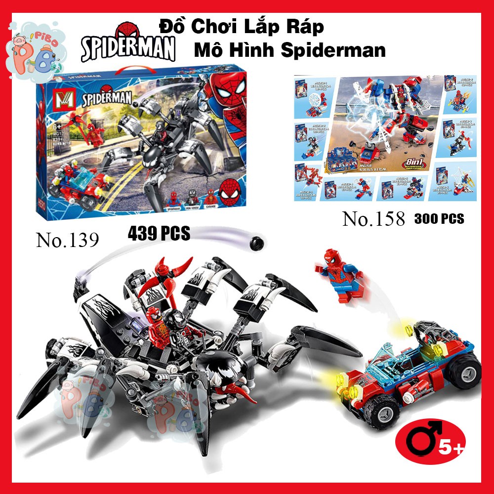 Lego Spiderman Avenger Marvel - Đồ Chơi Lego Lego Người Nhện Superheros - 3 Minifigurines - 439+ Chi Tiết - PiBo